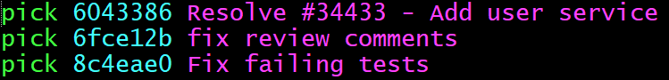 Git squash with interactive rebase