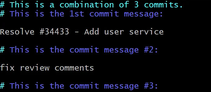 Git squash with interactive rebase